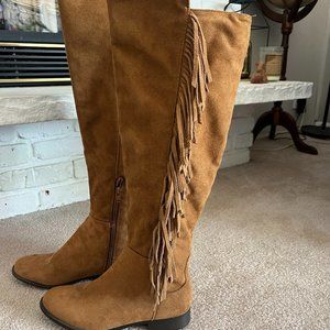 Brown tall boots